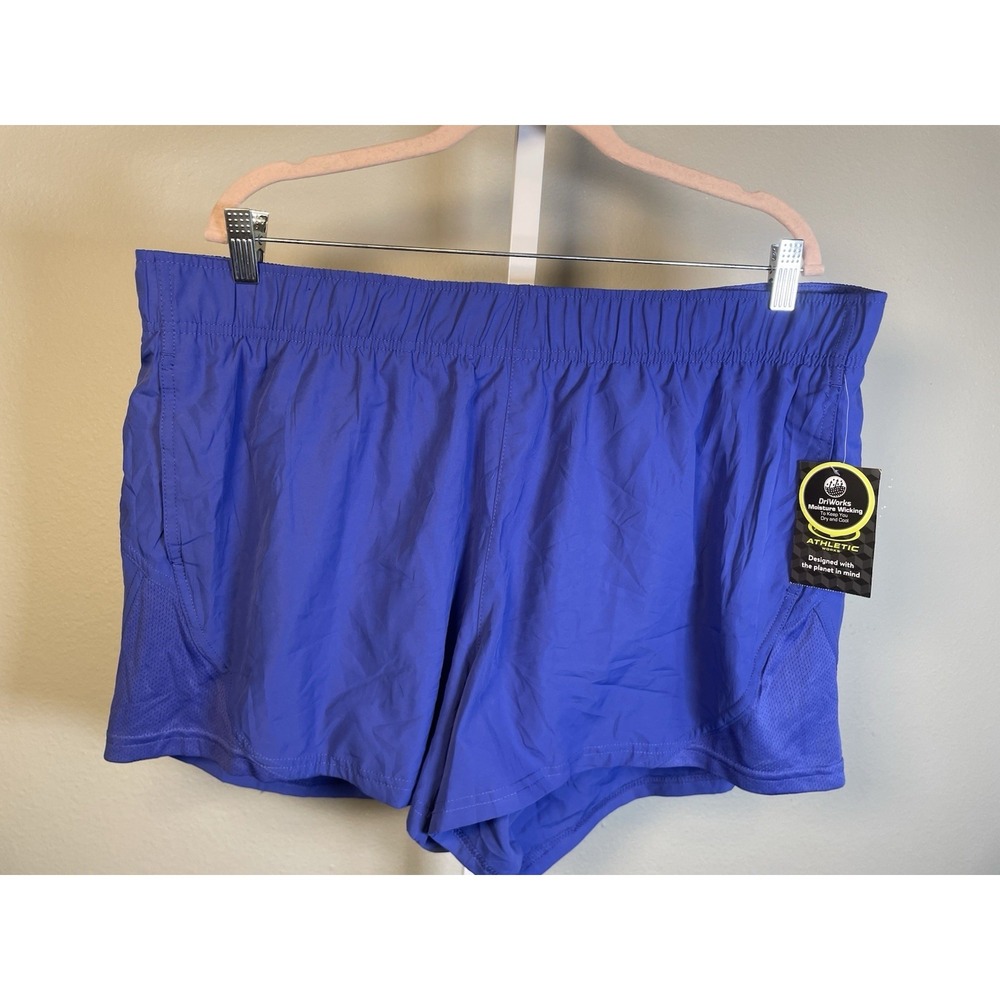 Athletic Works Women's Blue Gym Shorts 3X XXXL 22 ‎ NEW Workout Yoga Running